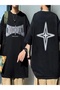 Worldwide Front-Back Printed Black Unisex Oversize T-Shirt-Mingalondon