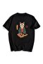 Mi̇ngalondon Sushi Cat Black Unisex Oversize T-Shirt - 2