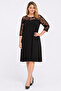 Women's Plus Size, Black, Lace Detailed Dress 65N39607 - 6