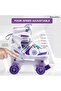 Double Row Roller Skates, Size Adjustable Beginner Rollerskates with PU Flashing Wheels, In - 3