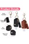 2 Pcs Hand Sanitizer Keychain 30ml Portable Leather Hand Sanitizer Holder Leakproof Empty Bot - 3