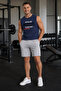 Men's Regular Cut 100% Cotton Crew Neck Sleeveless Elastic Pocket Pajama Set Anti-Sweat - 4