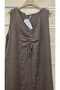 Italian Sleeveless Linen Dress with Gathered Collar - 2