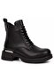 Private Genuine Leather Flat Non-Slip Sole Orthopedic Women's Boots Black - 2