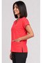 Women's V-Neck Bat Sleeve Bitter Green, Mustard, Brick, Pomegranate Flower, Powder Lycra Belinda Scrubs Single Top - 4
