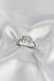 Silver Color Zircon Stone Column Model Women's Ring
