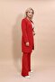 Zero Collar Plain Long Jacket-Red - 2
