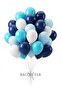 Deniz Concept 30-Piece Blue Navy Blue Macaron Blue White Balloon Set