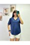 Waist Cut-Out Model V-Neck Modal Fabric T-Shirt