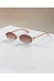 Metal Oval Women's Sunglasses Gradient Cutting Glass Uv400 Protection