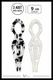2 Pieces Drop Model Hairpin Hair Bun Clip Stick Clip Black White 9 cm
