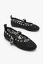 027-229 Tulle Stone Buckle Detailed Soft Comfortable Women's Ballerinas - 2