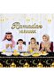 3 قطع من مفارش طاولة رمضان، غطاء طاولة زخرفي لعيد مبارك، تصميم مسجد ذهبي، أسود وأبيض - 4