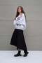 Gray Melange Oversize Sweatshirt with Slogan 18262 - 2