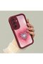 Samsung Galaxy M15 Compatible Pink Gradient Heart Spider Web Patterned Silicone Case