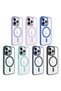 iPhone 14 Pro Max Case Magsafe Transparent Back Face Camera Raised Silicone - 5