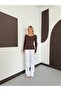 Women's V-Neck Flexible Long Sleeve Cotton Blouse - 3