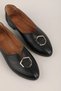 Genuine Leather Women's Daily Ballerina Shoes Esl.319 Black - 4