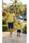 3223 Surf Beach Patterned Polo Neck Bermuda Set