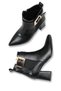 Vela Mia Women's Pointed Toe Heeled Boots 0012655 Black Skin - 6