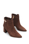 Phoebe Alma Women's Pointed Toe Heeled Boots 0012658 Brown Suede - 3