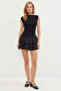 Layered Skirt Boat Neck Mini Dress - 2