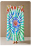 Rainbow Spiral Tie-Dye Patterned 70X150 Beach Towel - Cotton Bath Towel - 4