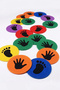 Twister 12 Pieces Colorful Felt Step Feet Hands Sensory Development Balance Skill Nursery Kindergarten Educational Toy Kid Stress Reliever - 3