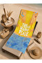 Orange Happy Place Written Sea Patterned 70X150 Beach Towel - Digital Printed Fade-Resistant Bath Towel - 5