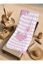 Pink and White Striped Tropical Flamingo Patterned 70X150 Beach Towel - Digital Printed Bath Towel - 5