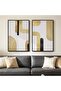 Signtouch Grey Blue Floral Ink Wrap Framed Canvas Wall Art Set of 3 30x40 cm