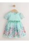 Mint Green Floral Patterned Dress - 2
