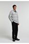 Relaxed Fit High Collar Plain Men's Gray Sweatshirt - 3