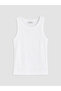 Vizyon New Season White Crew Neck Women's Ribbed Undershirt - 4