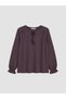 Peak New Season Plum Tie Collar Embroidered Blouse - 5