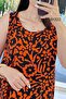 Zero Sleeve Patterned Viscose Dress 6Y322 - 4