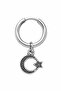 Unisex Silver Color Steel Dangle Moon Star Figured Hoop Earrings 1 Piece - 3