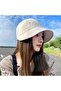 Women's foldable sun hat off-white waffle UV50+ lightweight. - 3