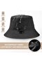 Hunting Hat - UPF 50+ Bucket Sun Rain Waterproof Adjustable, Foldable, Windproof Size 56/58 Suitable for Hiking, Golf, Black - 3