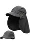 Neck protector sun visor dark gray breathable 54-56cm.