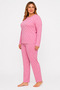 Plus size seasonal pointelle floral pajama set - 4