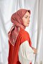 Twill Silk Scarf Geometric Pattern Red - 4