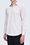 Ecru Slim Fit Open Italian Collar 100% Cotton Long Sleeve Sports Shirt - 5