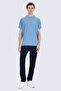 Blue Regular Fit Crew Neck Raglan Sleeve T-Shirt - 2
