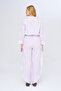 Women's Chinese Collar Solid Color Crop Shirt - 5