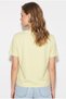 Women's Light Yellow 100% Cotton V-Neck Regular Fit T-Shirt 60382621 - 5