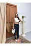 Women's Anthracite Jogger Pants with Elastic Waist, Lace-Up, Narrow Leg, Tencel - 3