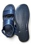 Genuine Leather Handmade Navy Blue Men's Slippers Sandals - 4