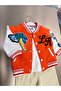Tropical Patch Orange Kids College Jacket - 6