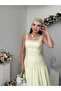 Women's Sari Midi Dress Square Collar Lace Strap Layered Skirt Poplin Textured - 5